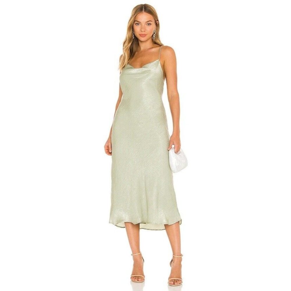 RESA Berri Dress Dusty Sage Green Cowl Straps
